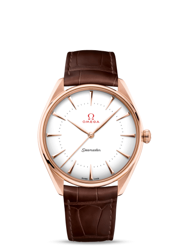 Omega Seamaster Master Co-Axial 39.5 Olympic Games Gold Sedna Gold / Enamel / Alligator